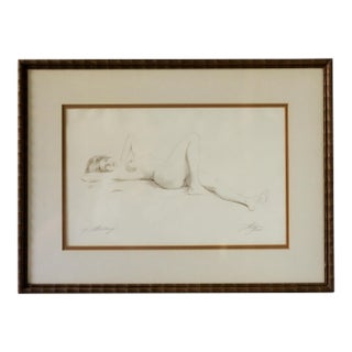 1968 Artist’s Proof Figurative Nude Print “Stretching” Signed Shelly Fink For Sale