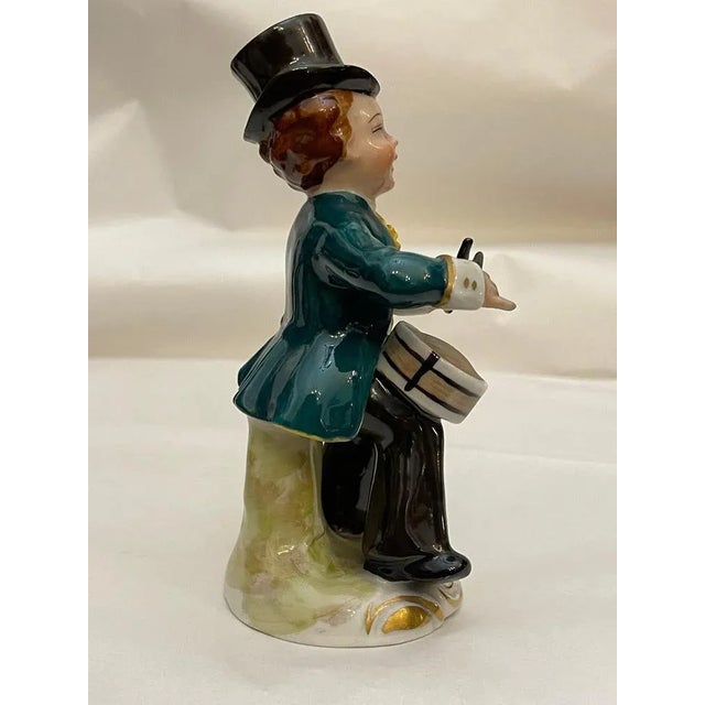 Porcelain Figurine with Drum from Meissen, 20th Century For Sale - Image 4 of 6