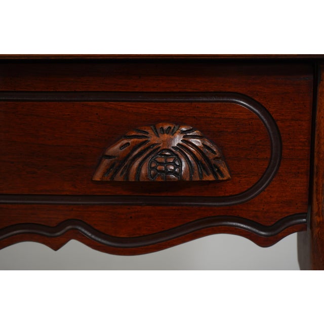 Wood Vintage Victorian Style Mahogany Marble Top 1 Drawer Console Table For Sale - Image 7 of 17
