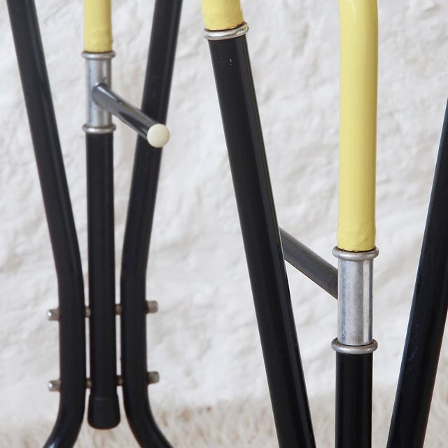 Black Bauhaus Freestanding Towel Rack, France, 1940s For Sale - Image 8 of 11
