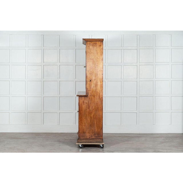 Wood Large 19th Century Glazed Oak Bookcase Cabinet, 1870s For Sale - Image 7 of 17