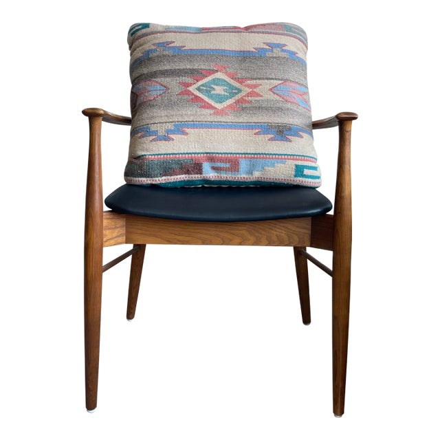 Vintage Possibly Southwestern Wool Kilim Pillow With Geometric Pattern. For Sale