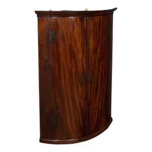 1750's Antique Bow Front Corner Cabinet