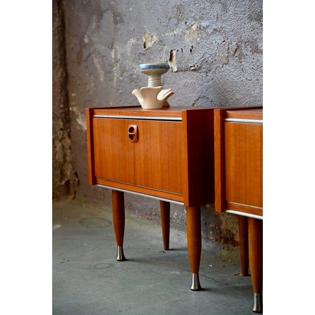 Beige Vintage Style Scandinavian Bedside Tables or Nightstands, 1970s, Set of 2 For Sale - Image 8 of 13