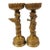 1970s Brass Dragon & Phoenix Candle Holders, Pair of Lotus Top Candlesticks For Sale