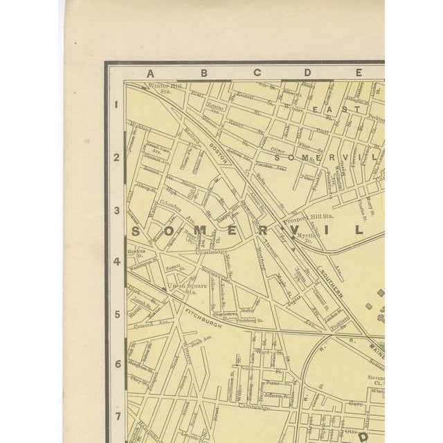 Antique Map of Boston with Harbor and Environs Inset from Rand McNally, 1899 For Sale - Image 6 of 12