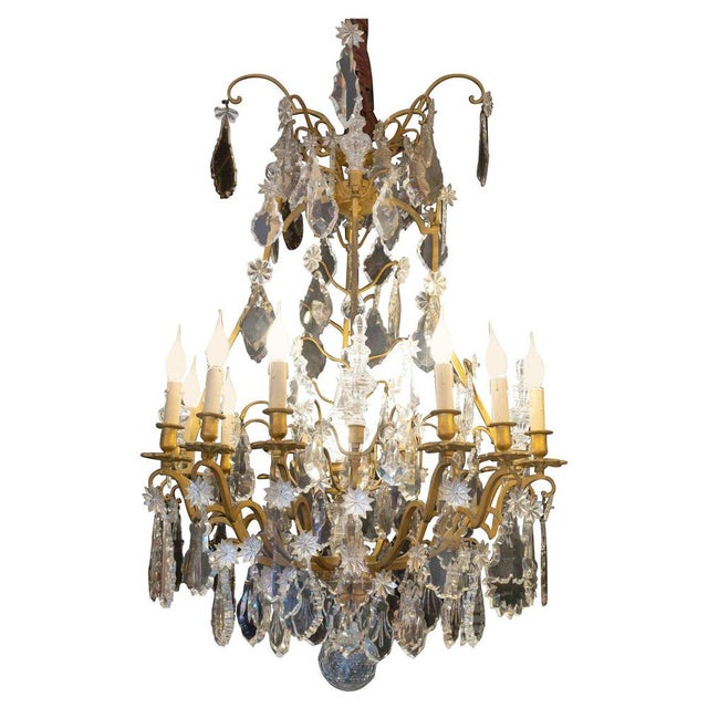 Large 19th Century Napoleon III Louis XV Chandelier in Bronze and Crystal For Sale - Image 10 of 10