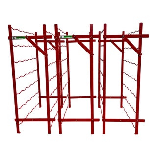 Vintage Red Metal Wine Racks by Blot Galland - Made in France For Sale