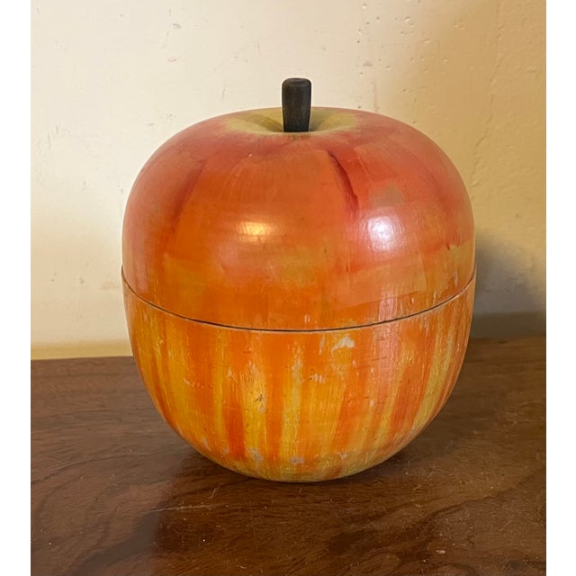 Antique Early 20th Century Paint Decorated Carved Wood Apple Box For Sale - Image 13 of 15