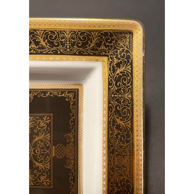 Rosenthal "Saba" pattern porcelain tray, cream porcelain with gold and black neoclassical decoration. Marked on the bottom.