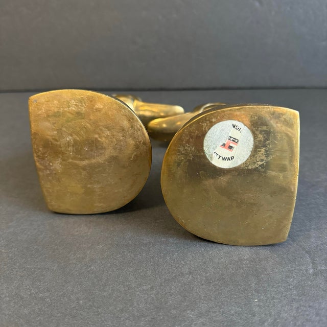 Vintage Brass Duck Head Bookends Mid Century For Sale - Image 6 of 7
