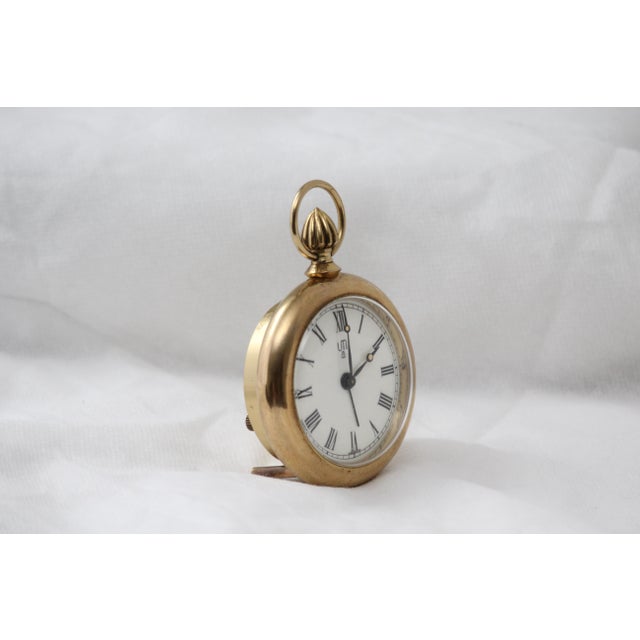 Gold Pocket Watch Desk Clock, 1960s For Sale - Image 4 of 17