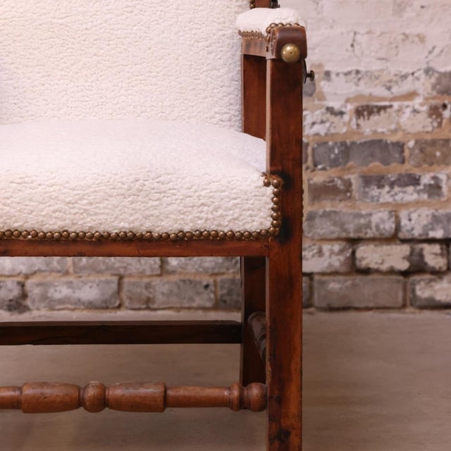 18th Century Louis XVI Iron & Oak Reclining Chair For Sale - Image 4 of 6