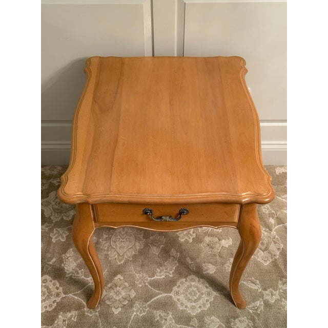 Ethan Allen 1990s Ethan Allen Country French Side Table Birchwood W/Maker's Mark For Sale - Image 4 of 16