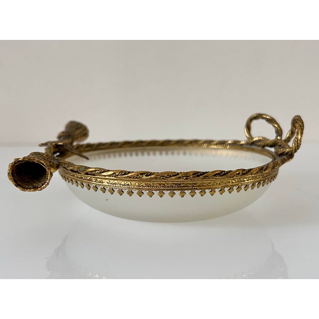 Antique French Ormolu & Opaline Catchall Bowl, Louis XVI Revival For Sale In Miami - Image 6 of 12