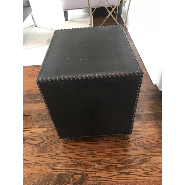 1980s Moroccan Leather Chest Vintage For Sale - Image 4 of 8