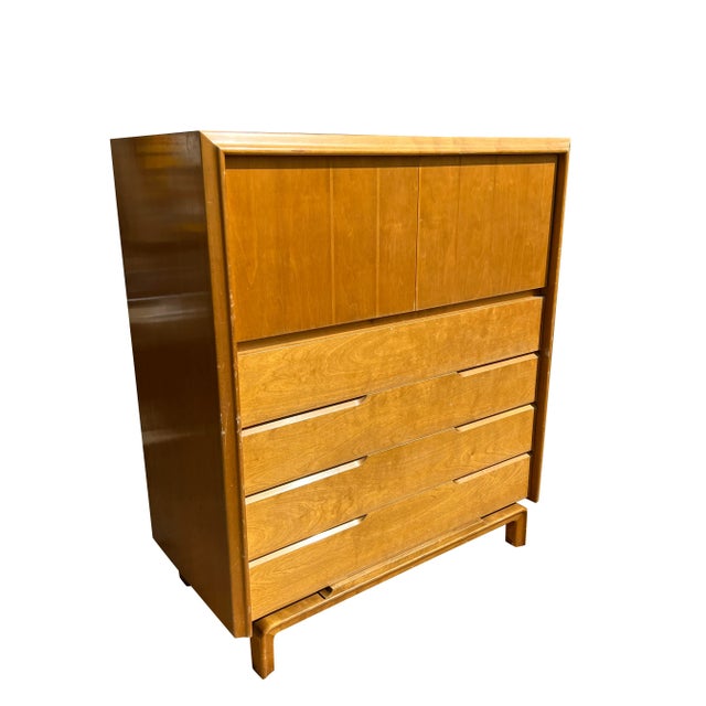 Mid-Century Modern Vintage Edmond Spence Swedish Tall Highboy Dresser in Mid Century Modern Style For Sale - Image 3 of 8