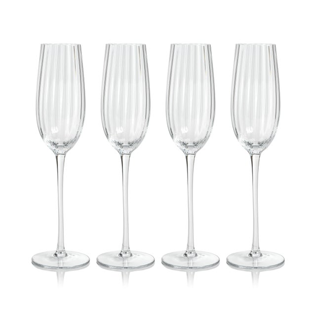 Malden Optic Champagne Flutes - Clear, Set of 4 For Sale - Image 4 of 4
