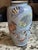 Coastal 12” Tall Blue Vase With Intricately Carved & Hand Painted Tropical For Sale - Image 3 of 7