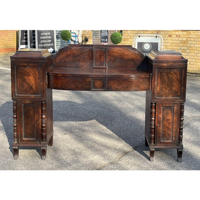 Regency mahogany sideboard with wine cooler, drawers & cupboards. An old original piece, so will have signs of wear, but...