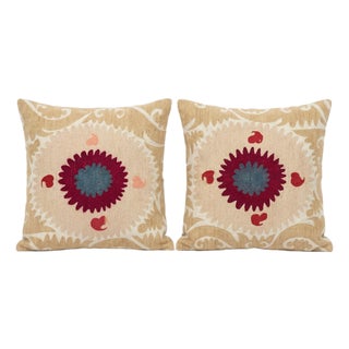 Tashkent Suzani Bedding Pillow Cover 27'' X 24'' - Set of Two For Sale