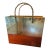 Vintage Brass Shopping Bag Sculture or Magazine Holder With Braided Handles 70's For Sale