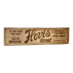 Late 1800s Antique Victorian English ‘Hovis Bread General Store Trade Advertising Sign, Hand Painted on a Door Panel