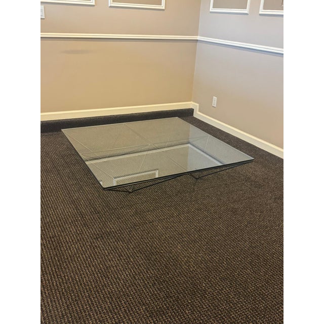 1980s Alanda Coffee Table Paolo Piva for B&b Italia – Black Steel & Glass For Sale - Image 11 of 14