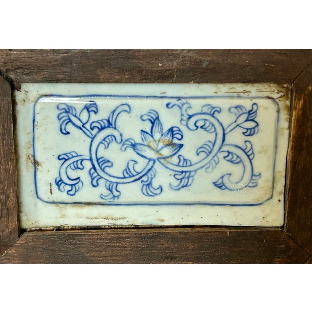 Mid 20th Century Pair Chinese Framed Tiles Panels For Sale - Image 5 of 9