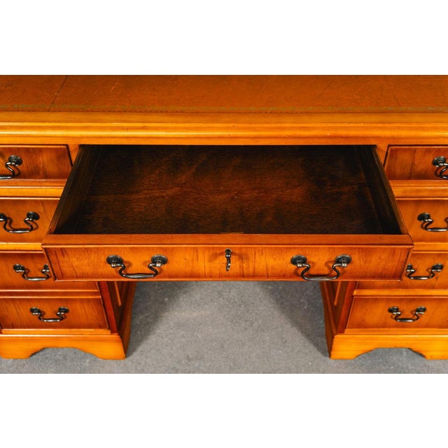 English Desk in Leather & Pine, 1800s For Sale - Image 17 of 18