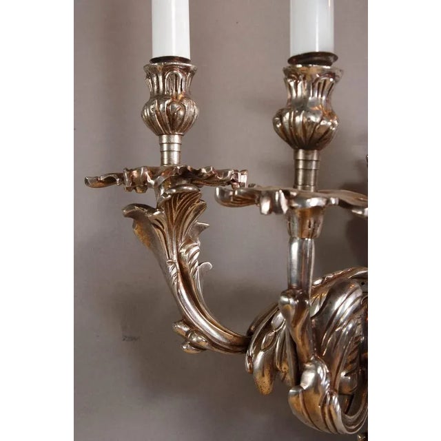 Five flamed light corpus. Silvered bronze. Up to 250V (Europe/UK Standard).The wiring of this item may be original and...