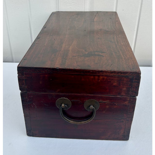 Antique Chinese Wood Carved Box For Sale - Image 16 of 17