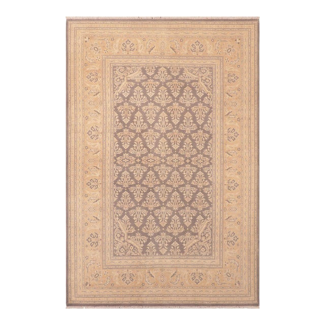 Boho Chic Gray/Gold Wool Rug - 6'3'' X 8'11'' For Sale