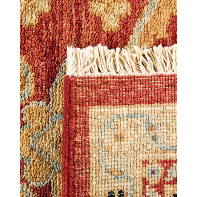 1990s Vintage Traditional Hand Knotted Wool Area Rug, Orange - 8'1" X 9'10" For Sale - Image 5 of 9