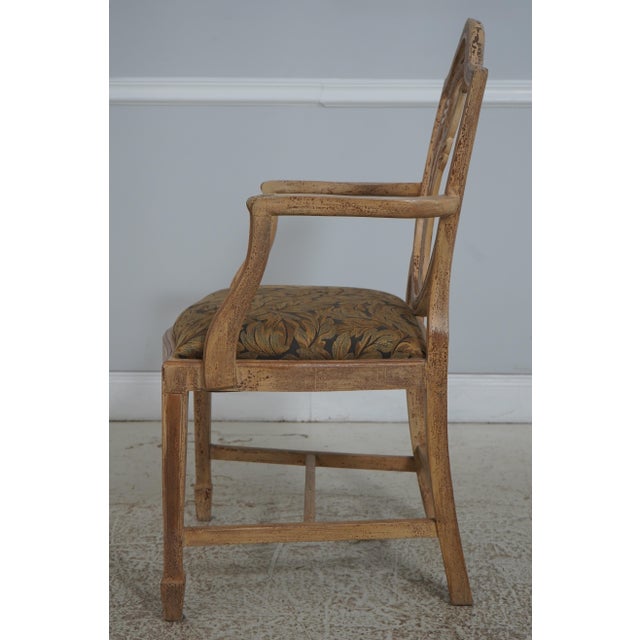 Traditional Set of 6 Distressed Painted Shield Back Dining Room Chairs For Sale - Image 3 of 18