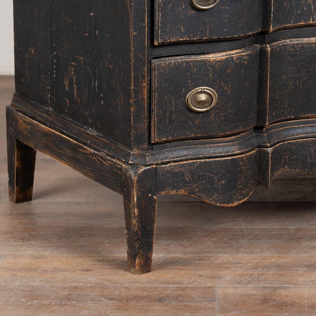 18th Century Black Painted Oak Rococo Chest of Drawers From Denmark For Sale - Image 10 of 14