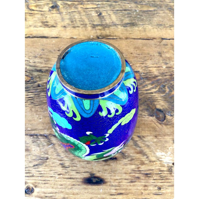 Metal 1960s Vintage Cloisonne Dragon Vase For Sale - Image 7 of 12