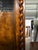 Jacobean Bookcase or Display Cabinet Burl Wood and Twist Columns, Mid 20th Century For Sale - Image 3 of 14