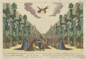 Engraving of the Opera About the Birth of the Archduchess of Austria, 1678, Paper