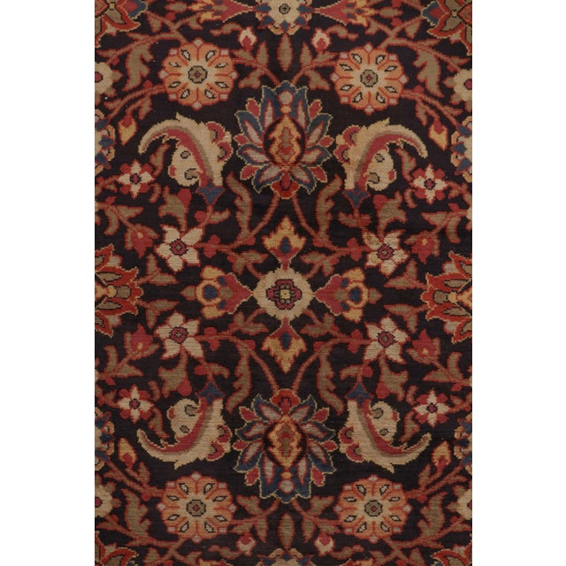 Traditional Antique European Rug in Black and Red With Floral Patterns by Rug & Kilim For Sale - Image 3 of 8