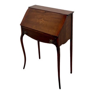 Antique French Louis XV Style Mahogany Secretary Desk For Sale