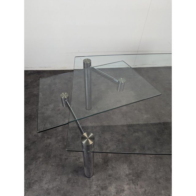 Extendable Coffee Table in Glass and Chrome For Sale - Image 6 of 14