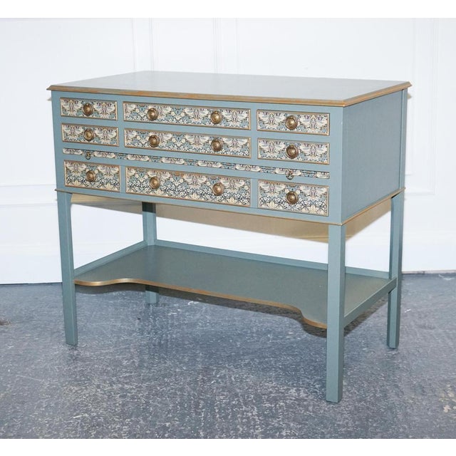 Eucalyptus Green & Gold Console Table Sideboard Strawberry Thief from William Morris For Sale - Image 3 of 17