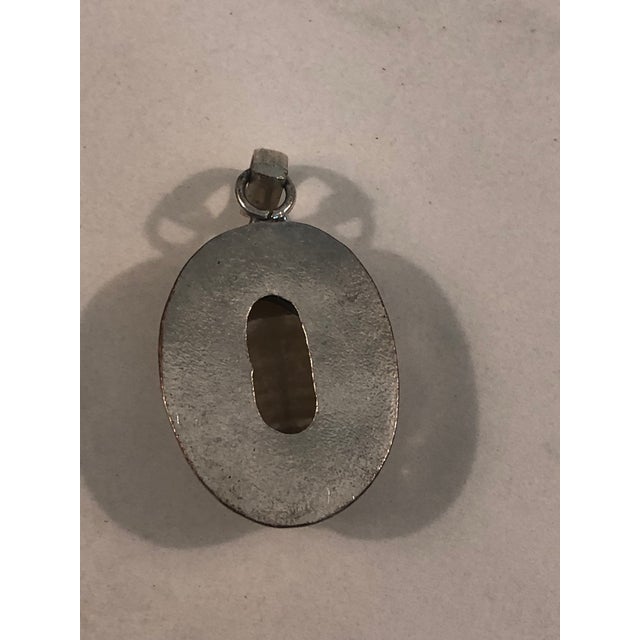 Tan Vintage Tan / Cream Oval Striped Agate Pendant For Sale - Image 8 of 9