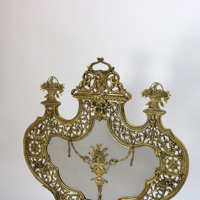 Antique Italian Rococo Gilt Bronze Panier De Fleurs Fireplace Screen ...