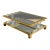 Vintage 1970s Hollywood Regency Brass Lucite & Glass Two-Tier Coffee Table For Sale