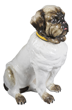Ceramic Pug Dog Figurine, England, 20th Century