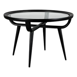 Round Semi-Matte Black Lacquered Coffee Table by Nicolay Diulgheroff, Italy, 1950s For Sale