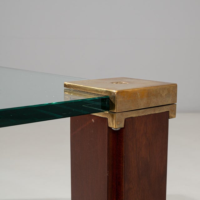 1970s Dutch T66 Glass & Brass Coffee Table By Peter Ghyczy For Sale - Image 9 of 18