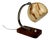 Art Deco Wood and Marble Glass Table Lamp, 1940s For Sale